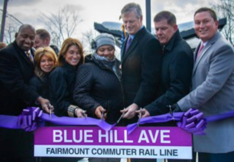 Blue Hill Ave ribbon cutting