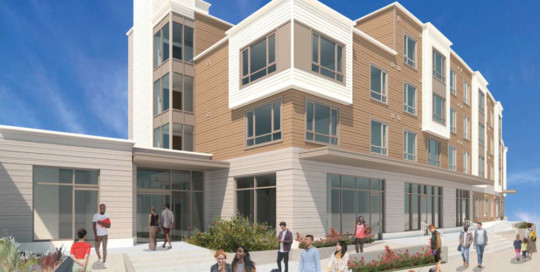 Four Corners Plaza - front Perspective on Bowdoin Street